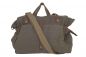 Preview: Weekender Canvas mit Leder braun