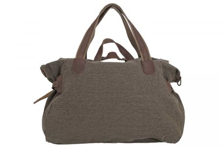 Weekender Canvas mit Leder braun