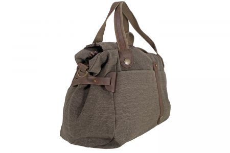 Weekender Canvas mit Leder braun