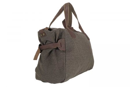 Weekender Canvas mit Leder braun