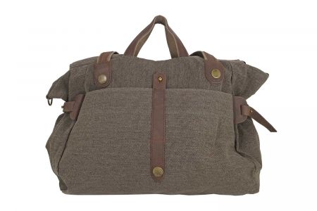 Weekender Canvas mit Leder braun