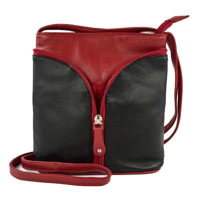 kleine Damenhandtasche rot/schwarz