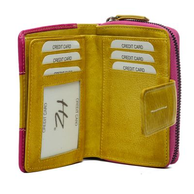 HZ Damengeldbörse pink gelb