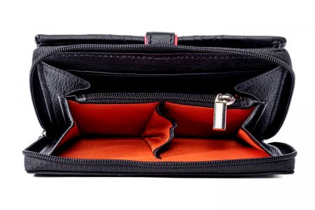 HZ  Damengeldbörse schwarz orange