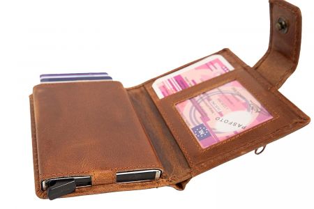 Kreditkartenetui - braun geflammt RFID Schutz