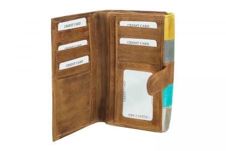 eltaschi Damengeldbörse cognac multi