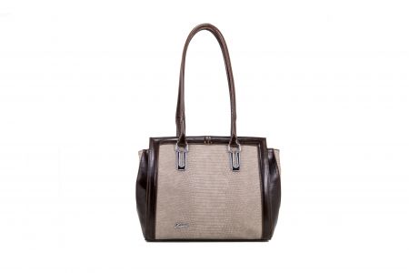 Damenhandtasche D290 braun-kroko