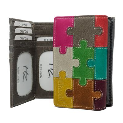 eltaschi Damengeldbörse Puzzle grau/multi