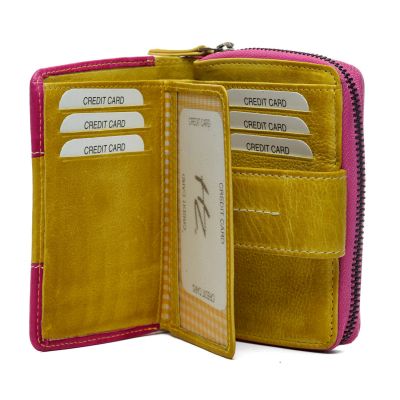 HZ Damengeldbörse pink gelb
