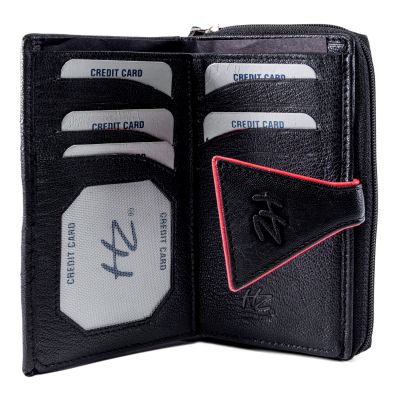 HZ  Damengeldbörse schwarz orange