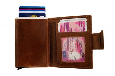 Kreditkartenetui - braun geflammt RFID Schutz