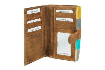 eltaschi Damengeldbörse cognac multi