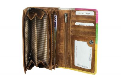 eltaschi Damengeldbörse cognac multi