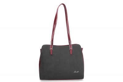 Karen Damenhandtasche 9299 anthrazit bordeaux